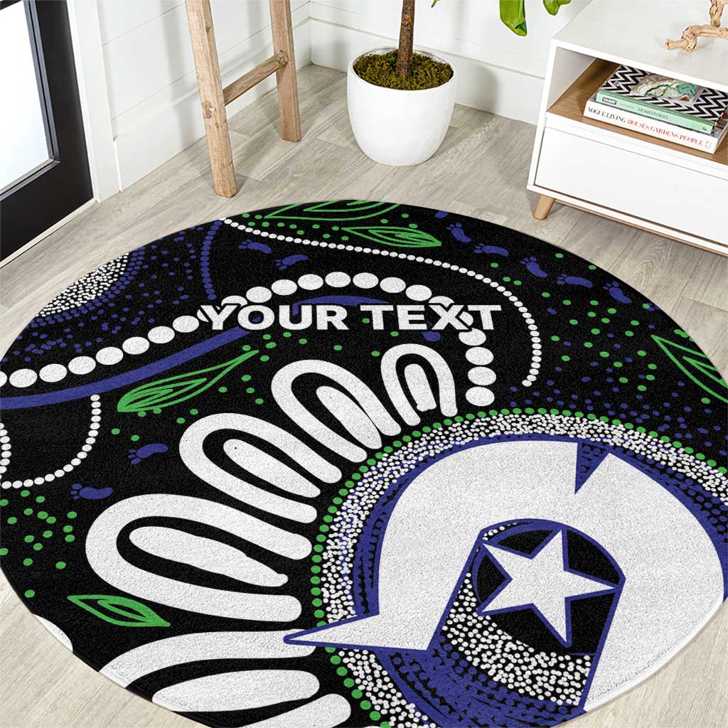 Torres Strait Islander Aboriginal Dot Painting Personalised Round Carpet