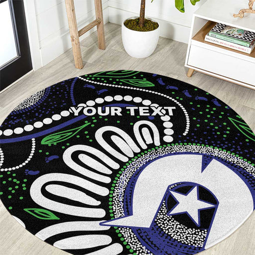 Torres Strait Islander Aboriginal Dot Painting Personalised Round Carpet