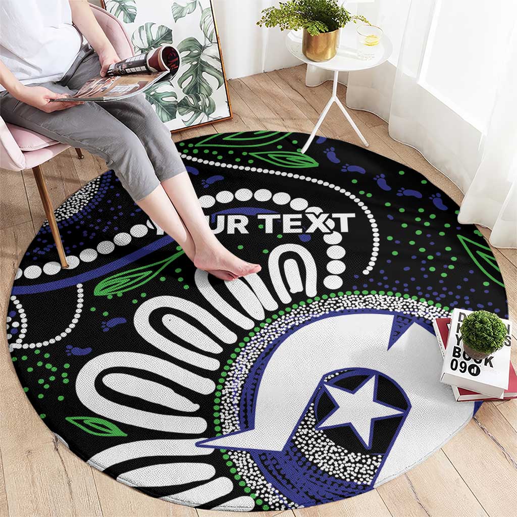 Torres Strait Islander Aboriginal Dot Painting Personalised Round Carpet