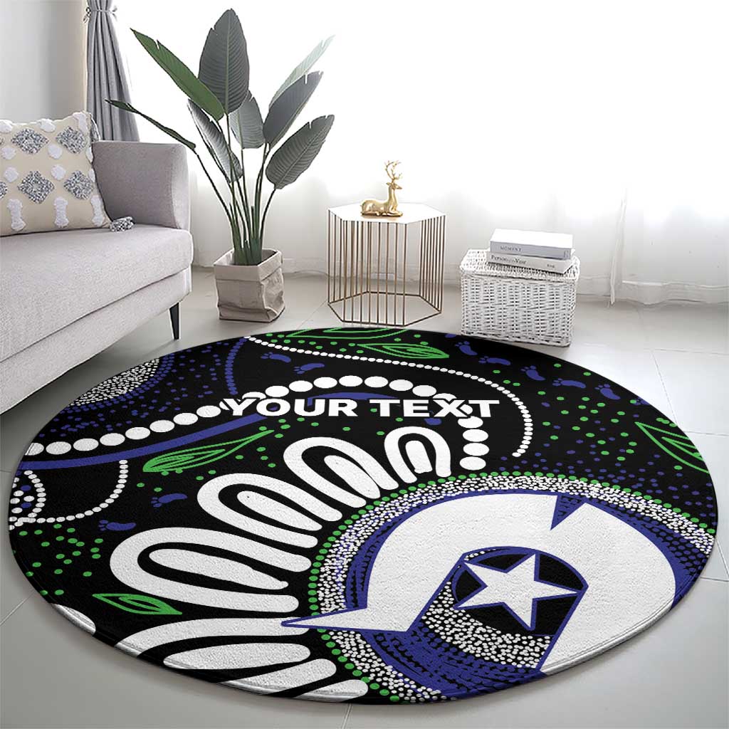 Torres Strait Islander Aboriginal Dot Painting Personalised Round Carpet