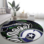 Torres Strait Islander Aboriginal Dot Painting Personalised Round Carpet