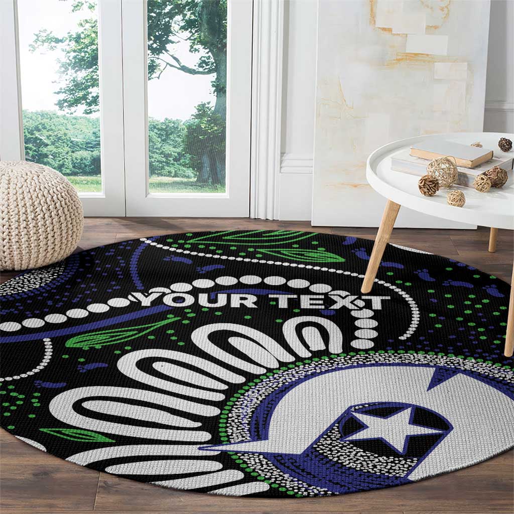 Torres Strait Islander Aboriginal Dot Painting Personalised Round Carpet