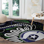 Torres Strait Islander Aboriginal Dot Painting Personalised Round Carpet