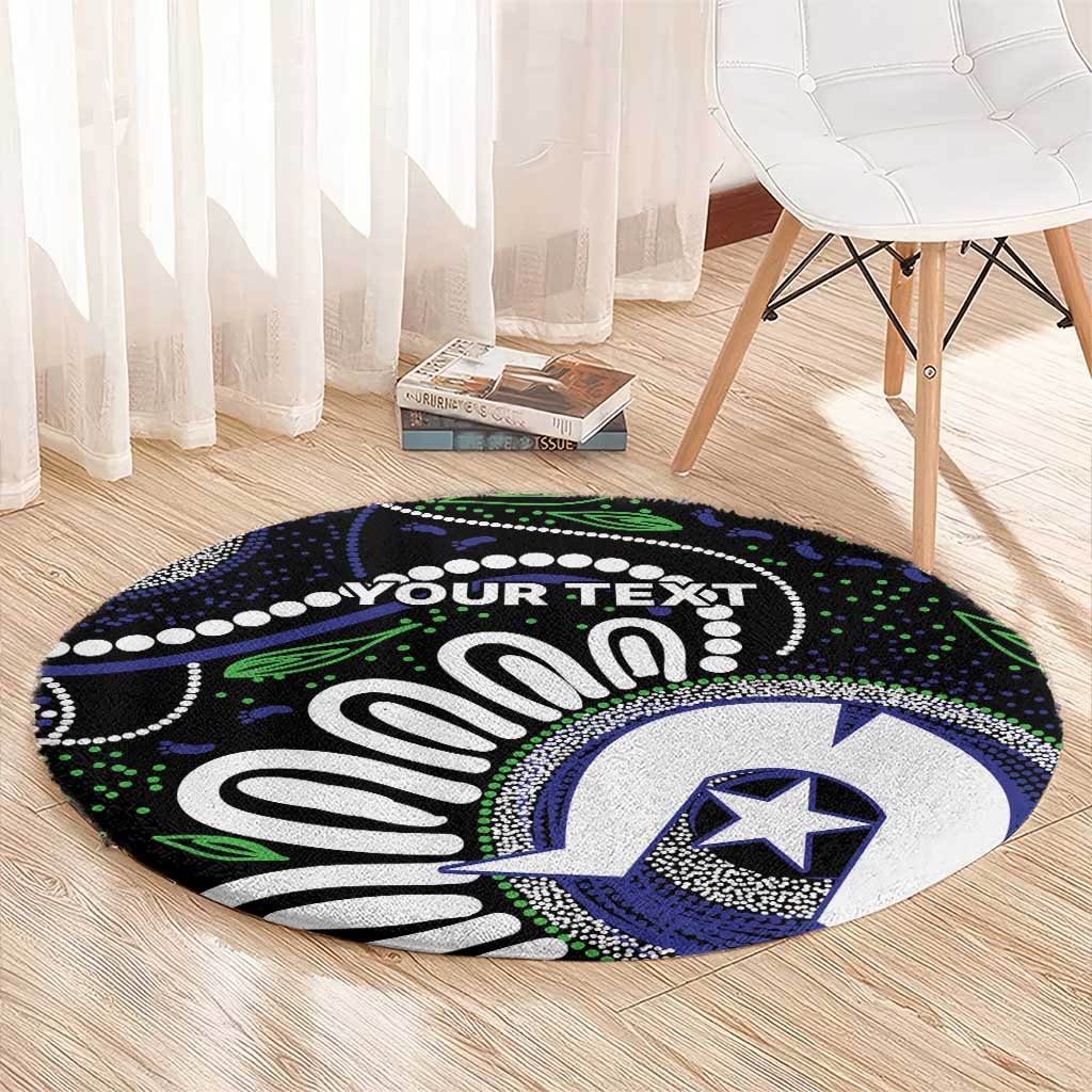 Torres Strait Islander Aboriginal Dot Painting Personalised Round Carpet