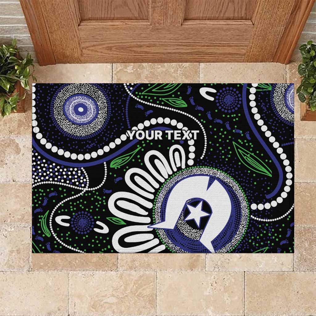 Torres Strait Islander Aboriginal Dot Painting Personalised Rubber Doormat