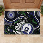 Torres Strait Islander Aboriginal Dot Painting Personalised Rubber Doormat