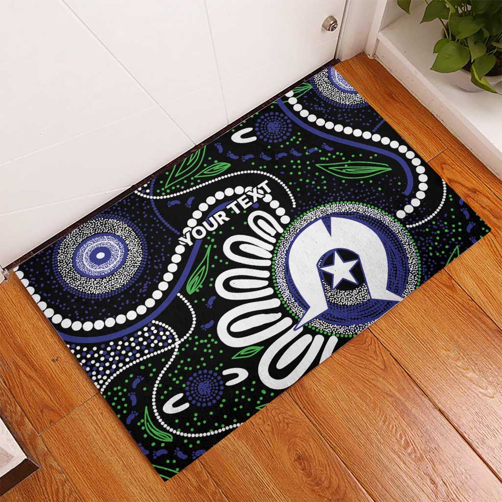 Torres Strait Islander Aboriginal Dot Painting Personalised Rubber Doormat