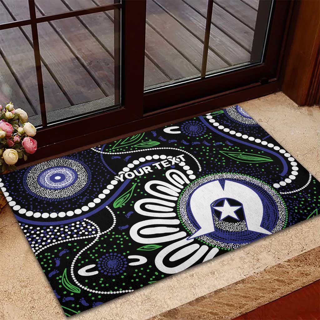 Torres Strait Islander Aboriginal Dot Painting Personalised Rubber Doormat