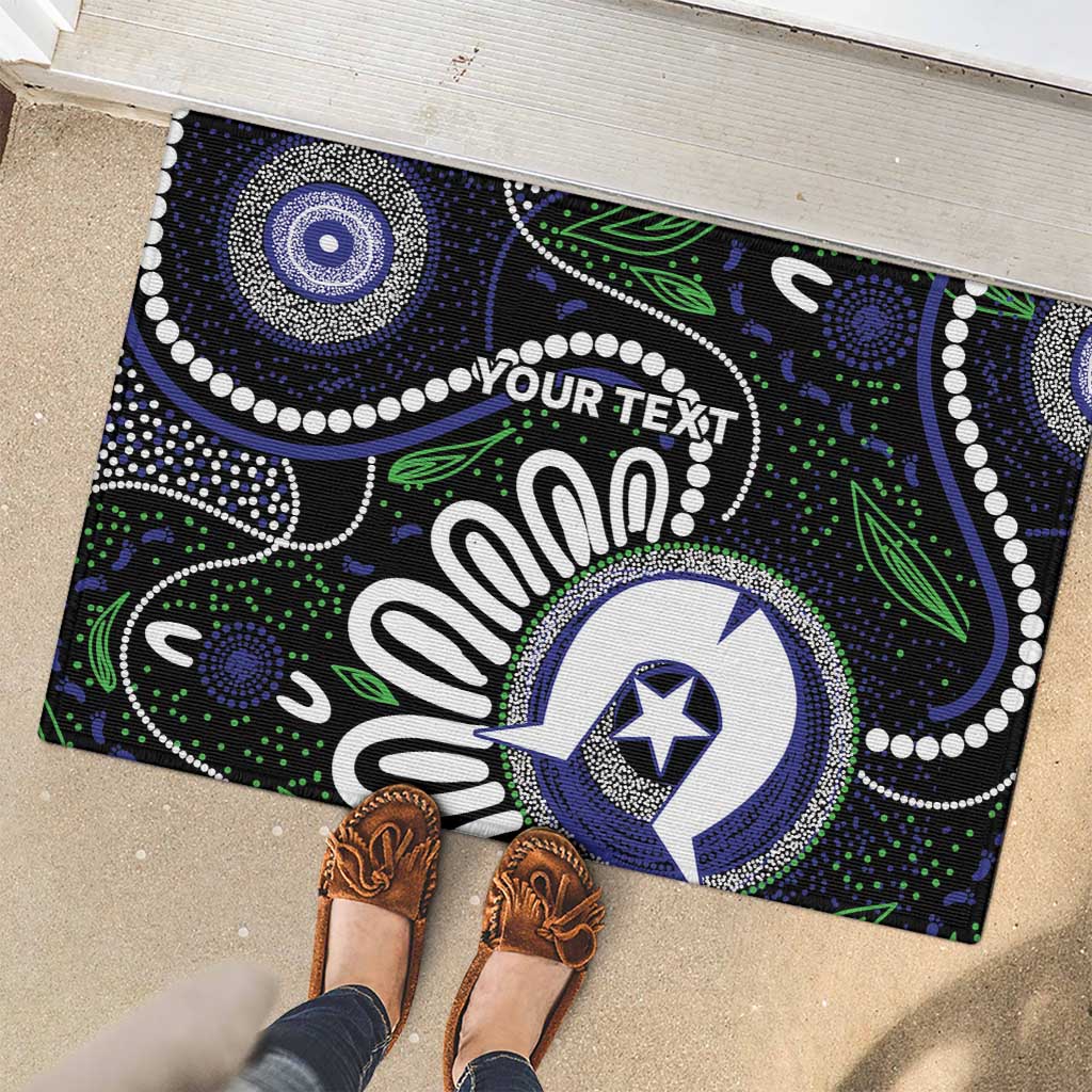 Torres Strait Islander Aboriginal Dot Painting Personalised Rubber Doormat