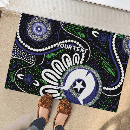 Torres Strait Islander Aboriginal Dot Painting Personalised Rubber Doormat