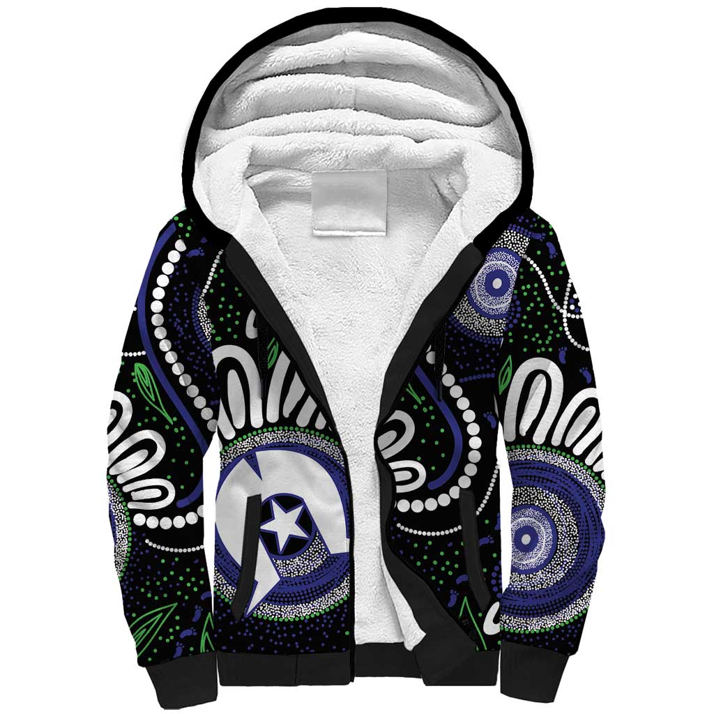 Torres Strait Islander Aboriginal Dot Painting Personalised Sherpa Hoodie