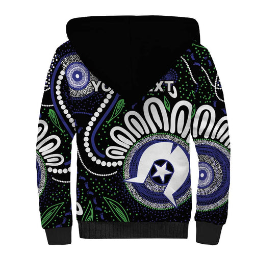 Torres Strait Islander Aboriginal Dot Painting Personalised Sherpa Hoodie