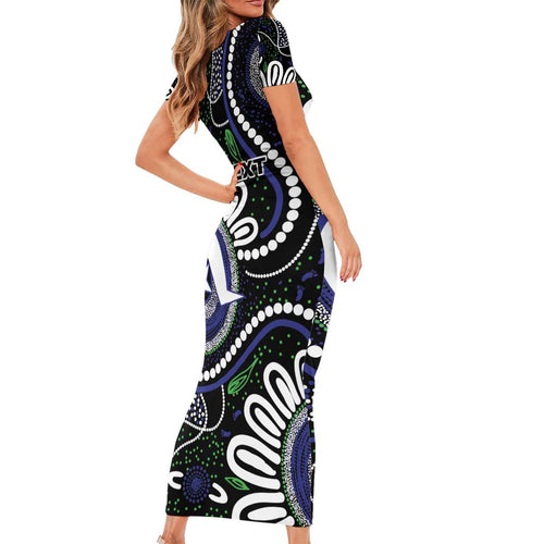 Torres Strait Islander Aboriginal Dot Painting Personalised Short Sleeve Bodycon Dress