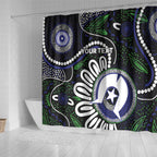 Torres Strait Islander Aboriginal Dot Painting Personalised Shower Curtain
