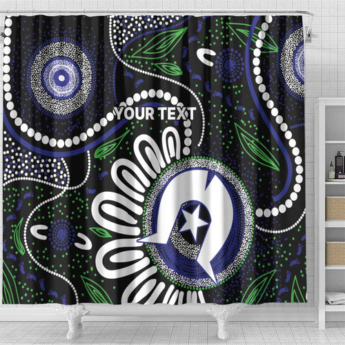 Torres Strait Islander Aboriginal Dot Painting Personalised Shower Curtain