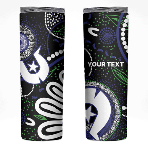 Torres Strait Islander Aboriginal Dot Painting Personalised Skinny Tumbler