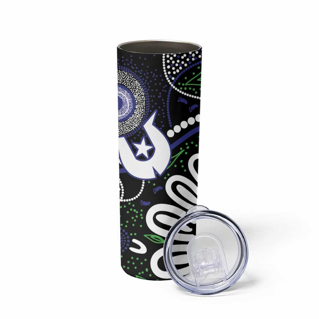 Torres Strait Islander Aboriginal Dot Painting Personalised Skinny Tumbler