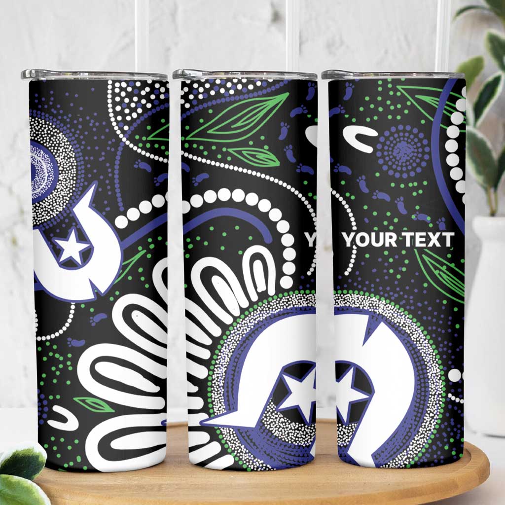 Torres Strait Islander Aboriginal Dot Painting Personalised Skinny Tumbler