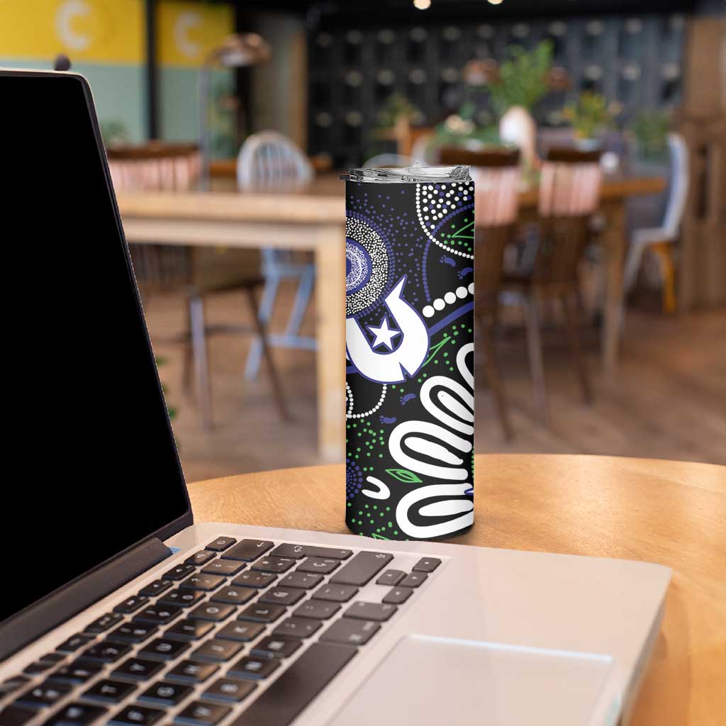 Torres Strait Islander Aboriginal Dot Painting Personalised Skinny Tumbler