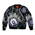 Torres Strait Islander Aboriginal Dot Painting Personalised Sleeve Zip Bomber Jacket