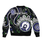 Torres Strait Islander Aboriginal Dot Painting Personalised Sleeve Zip Bomber Jacket