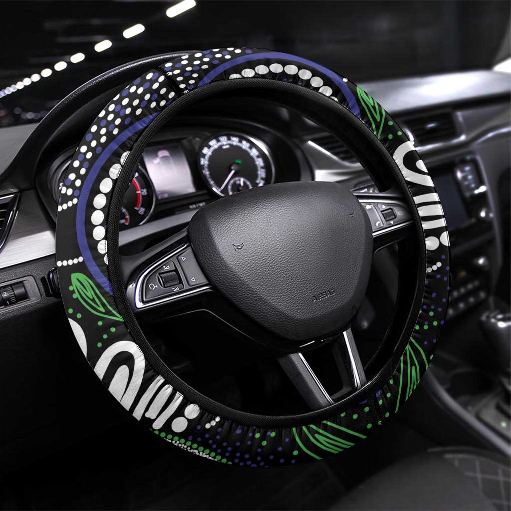 Torres Strait Islander Aboriginal Dot Painting Steering Wheel Cover