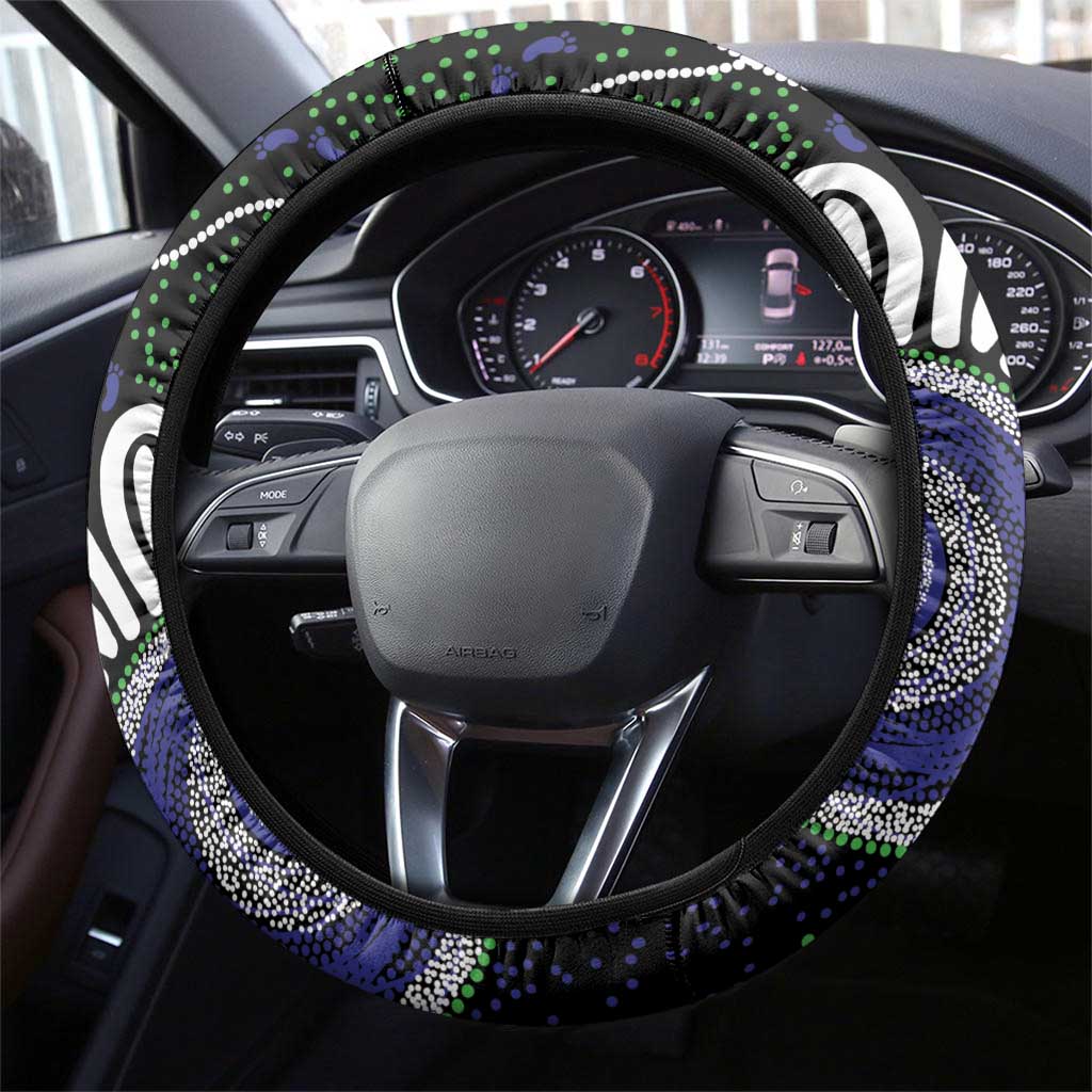 Torres Strait Islander Aboriginal Dot Painting Steering Wheel Cover