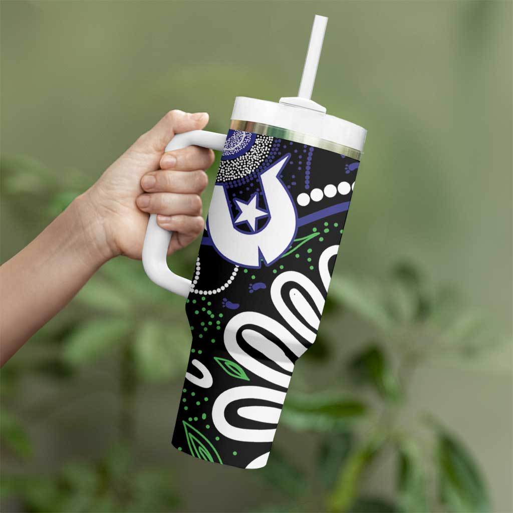Torres Strait Islander Aboriginal Dot Painting Personalised Tumbler With Handle