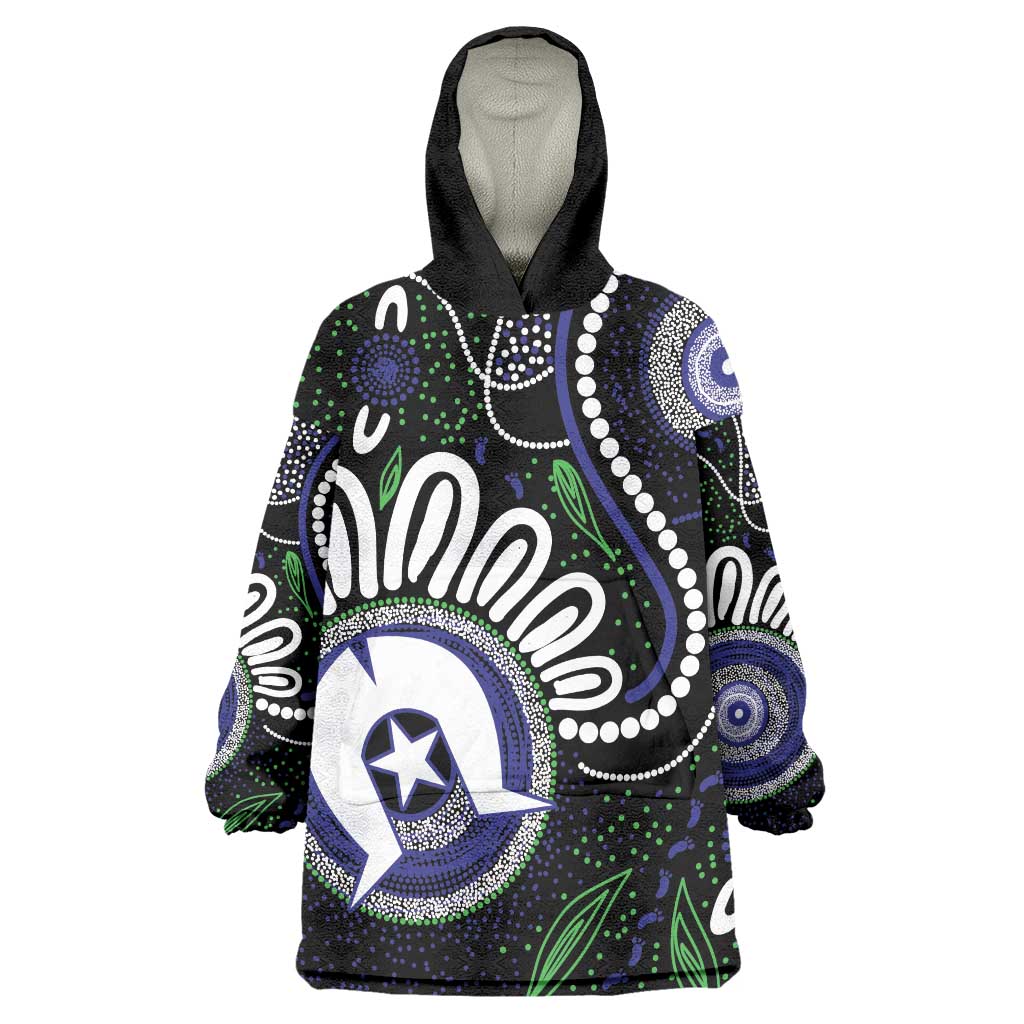Torres Strait Islander Aboriginal Dot Painting Personalised Wearable Blanket Hoodie