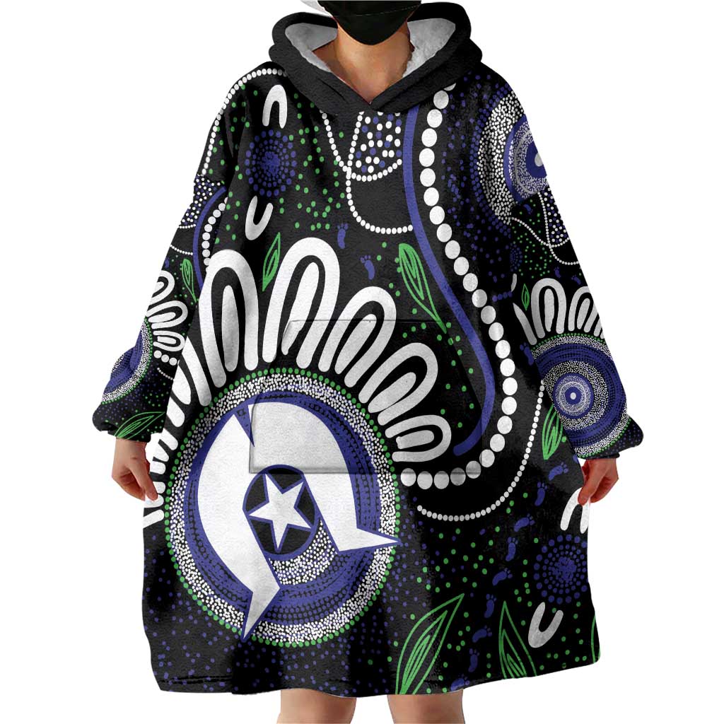 Torres Strait Islander Aboriginal Dot Painting Personalised Wearable Blanket Hoodie