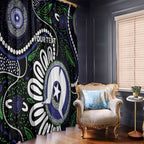 Torres Strait Islander Aboriginal Dot Painting Personalised Window Curtain