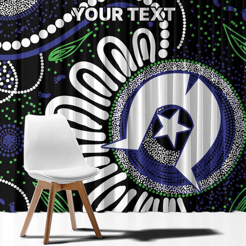 Torres Strait Islander Aboriginal Dot Painting Personalised Window Curtain