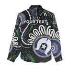 Torres Strait Islander Aboriginal Dot Painting Personalised Women Casual Shirt