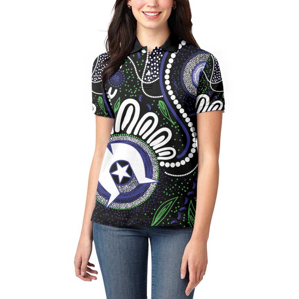 Torres Strait Islander Aboriginal Dot Painting Personalised Women Polo Shirt