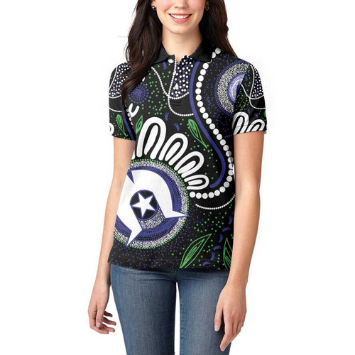 Torres Strait Islander Aboriginal Dot Painting Personalised Women Polo Shirt
