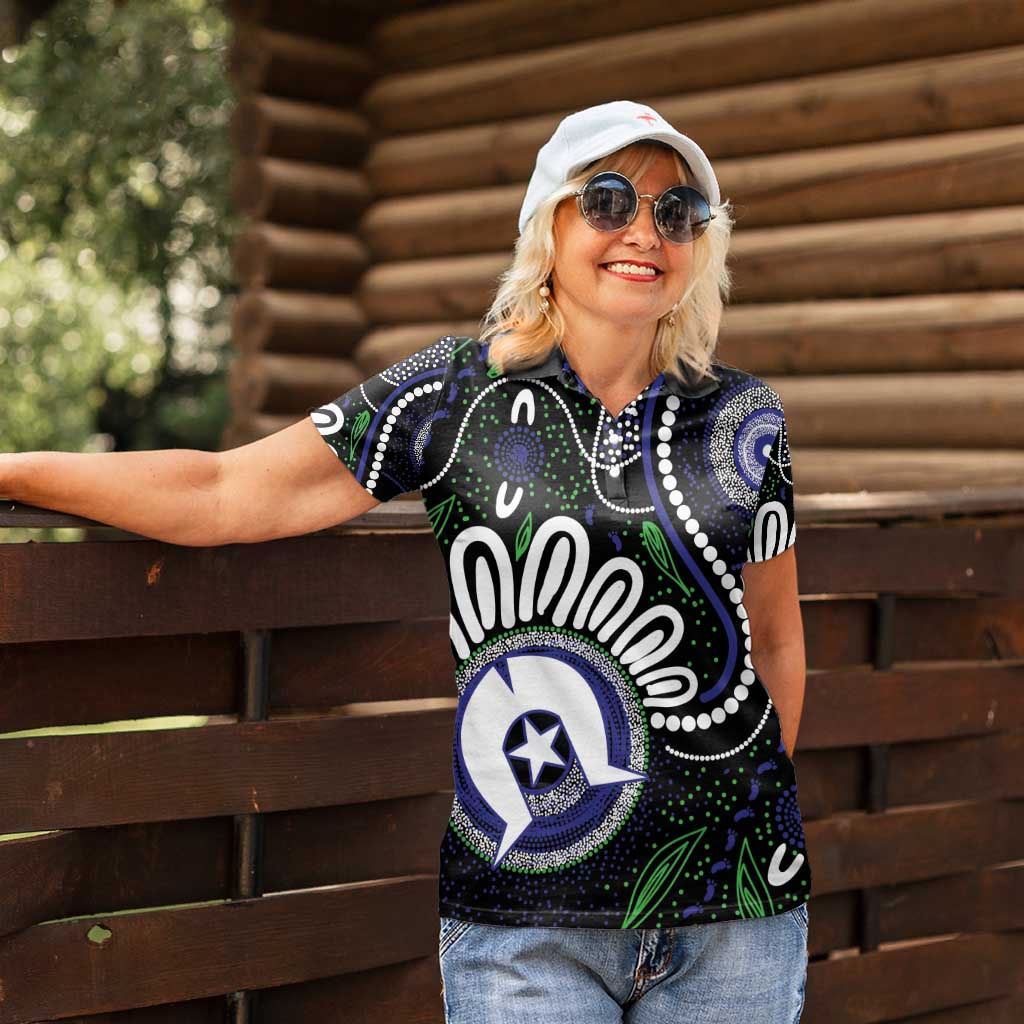 Torres Strait Islander Aboriginal Dot Painting Personalised Women Polo Shirt