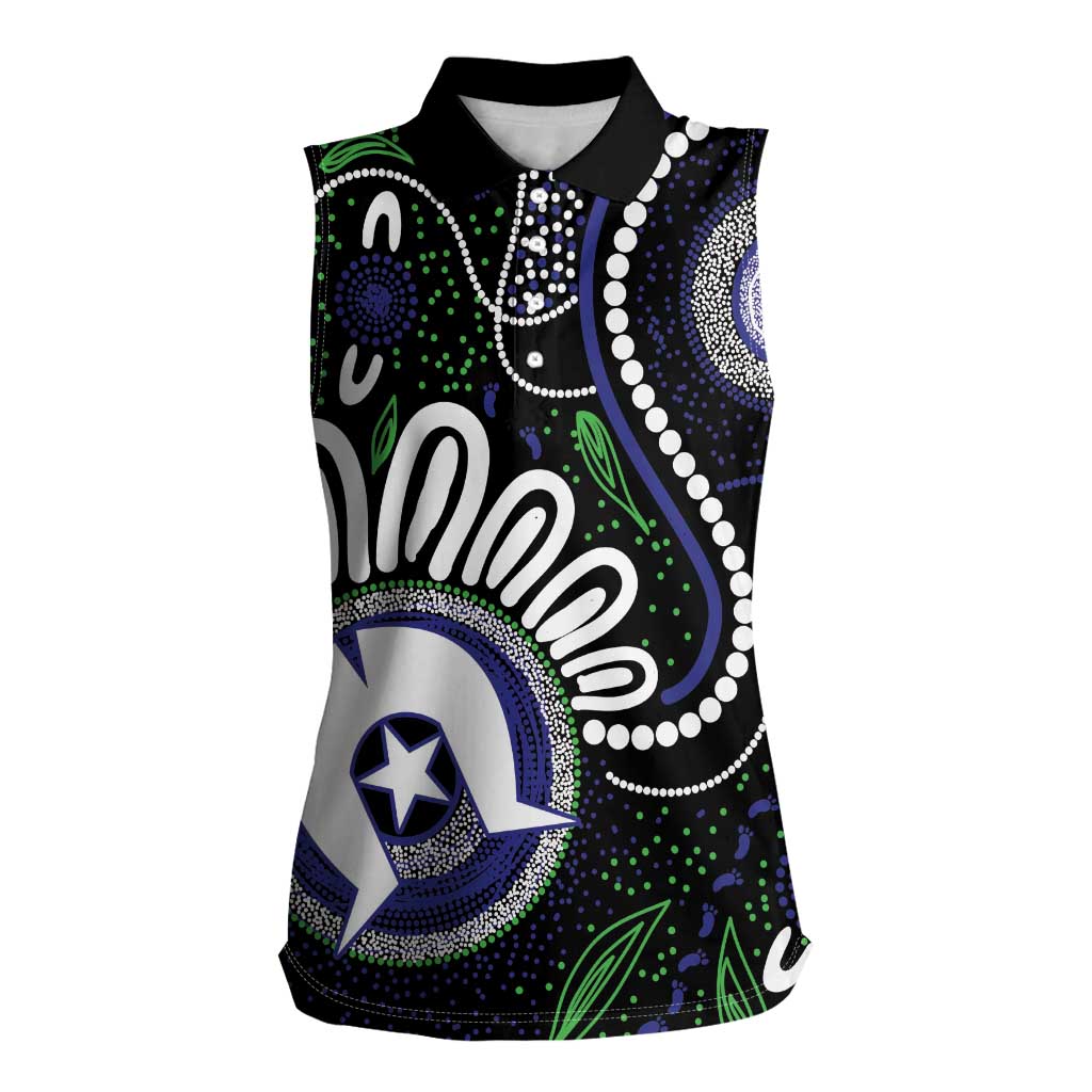 Torres Strait Islander Aboriginal Dot Painting Personalised Women Sleeveless Polo Shirt
