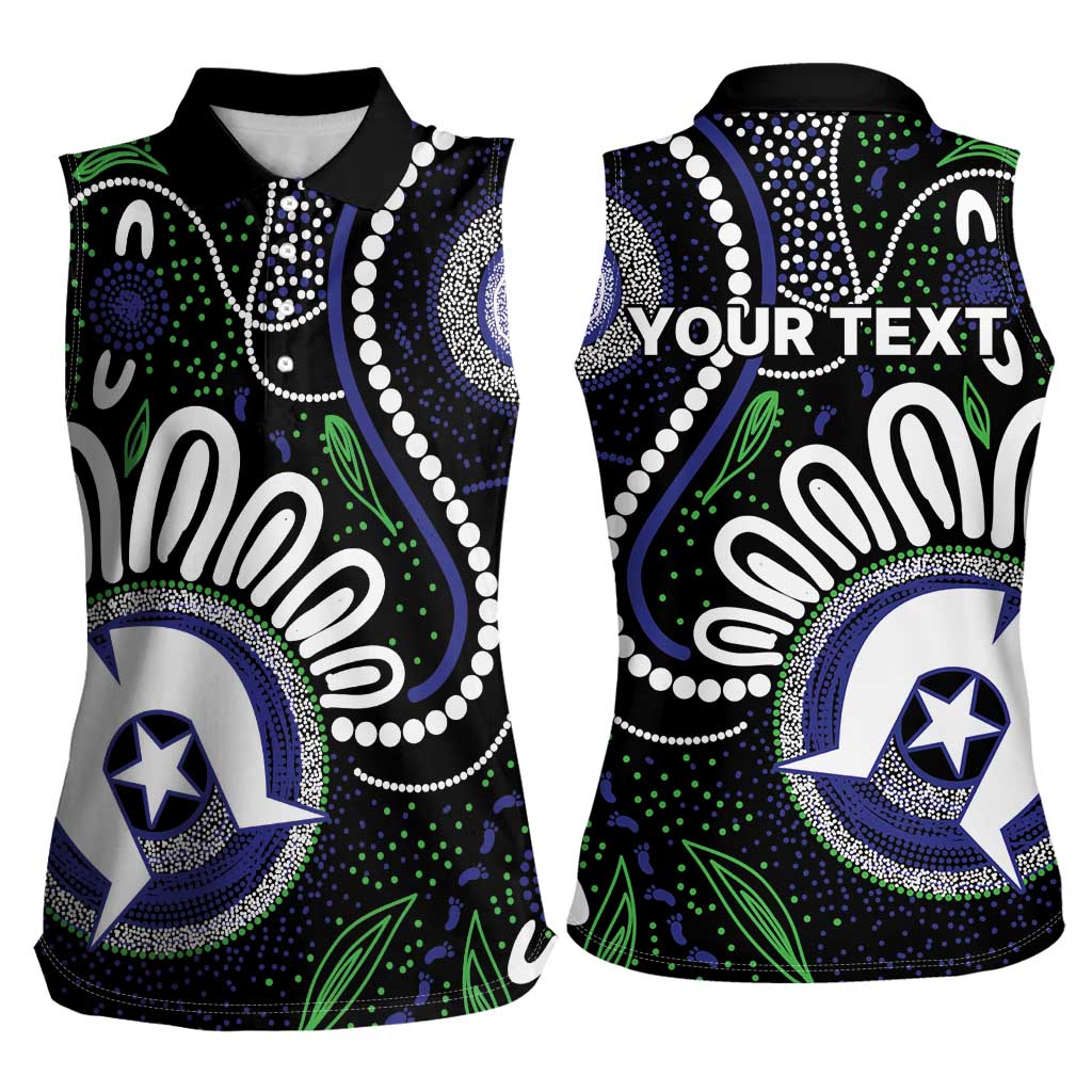 Torres Strait Islander Aboriginal Dot Painting Personalised Women Sleeveless Polo Shirt
