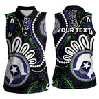 Torres Strait Islander Aboriginal Dot Painting Personalised Women Sleeveless Polo Shirt