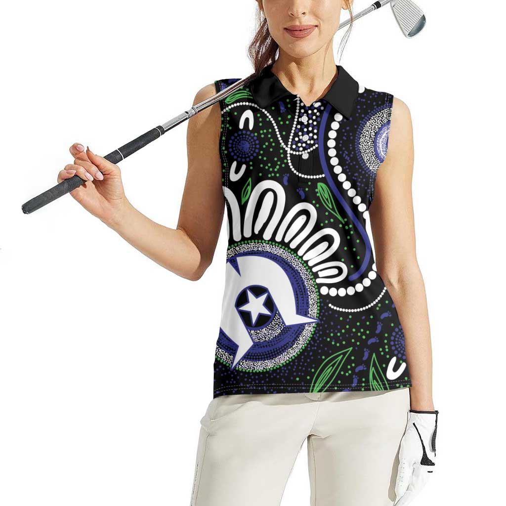 Torres Strait Islander Aboriginal Dot Painting Personalised Women Sleeveless Polo Shirt