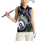 Torres Strait Islander Aboriginal Dot Painting Personalised Women Sleeveless Polo Shirt