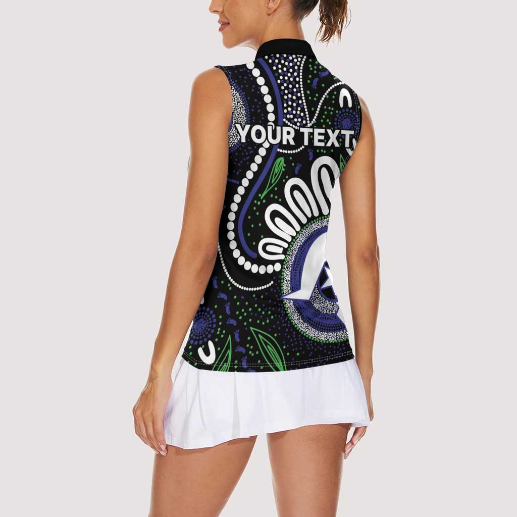 Torres Strait Islander Aboriginal Dot Painting Personalised Women Sleeveless Polo Shirt