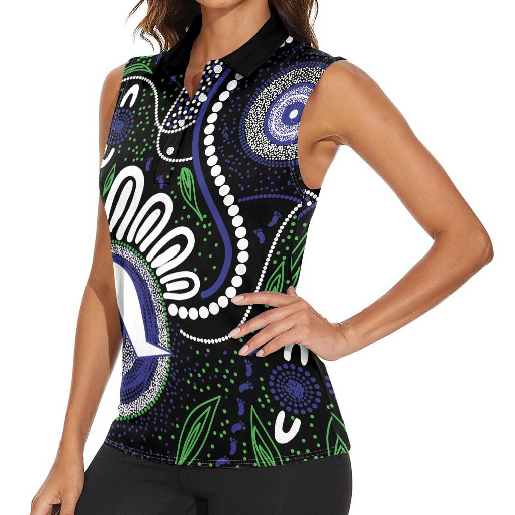 Torres Strait Islander Aboriginal Dot Painting Personalised Women Sleeveless Polo Shirt