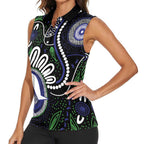 Torres Strait Islander Aboriginal Dot Painting Personalised Women Sleeveless Polo Shirt