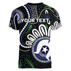 Torres Strait Islander Aboriginal Dot Painting Personalised Women V-Neck T-Shirt