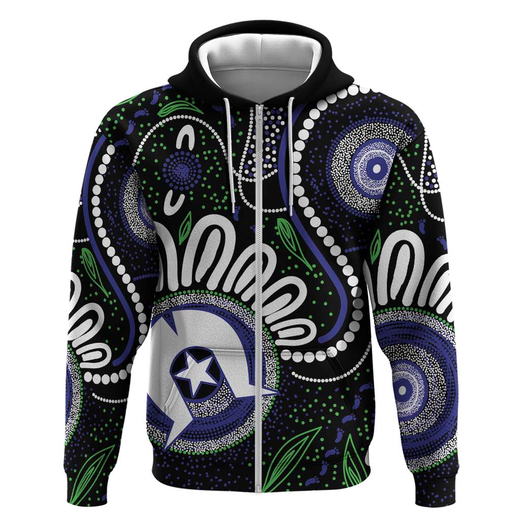 Torres Strait Islander Aboriginal Dot Painting Personalised Zip Hoodie