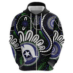 Torres Strait Islander Aboriginal Dot Painting Personalised Zip Hoodie
