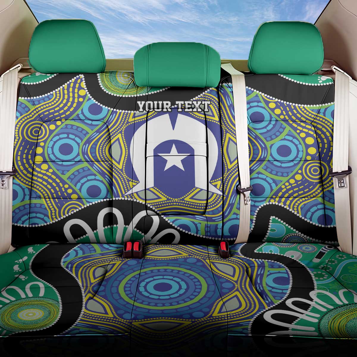 Torres Strait Islander Heal Country Personalised Back Car Seat Cover