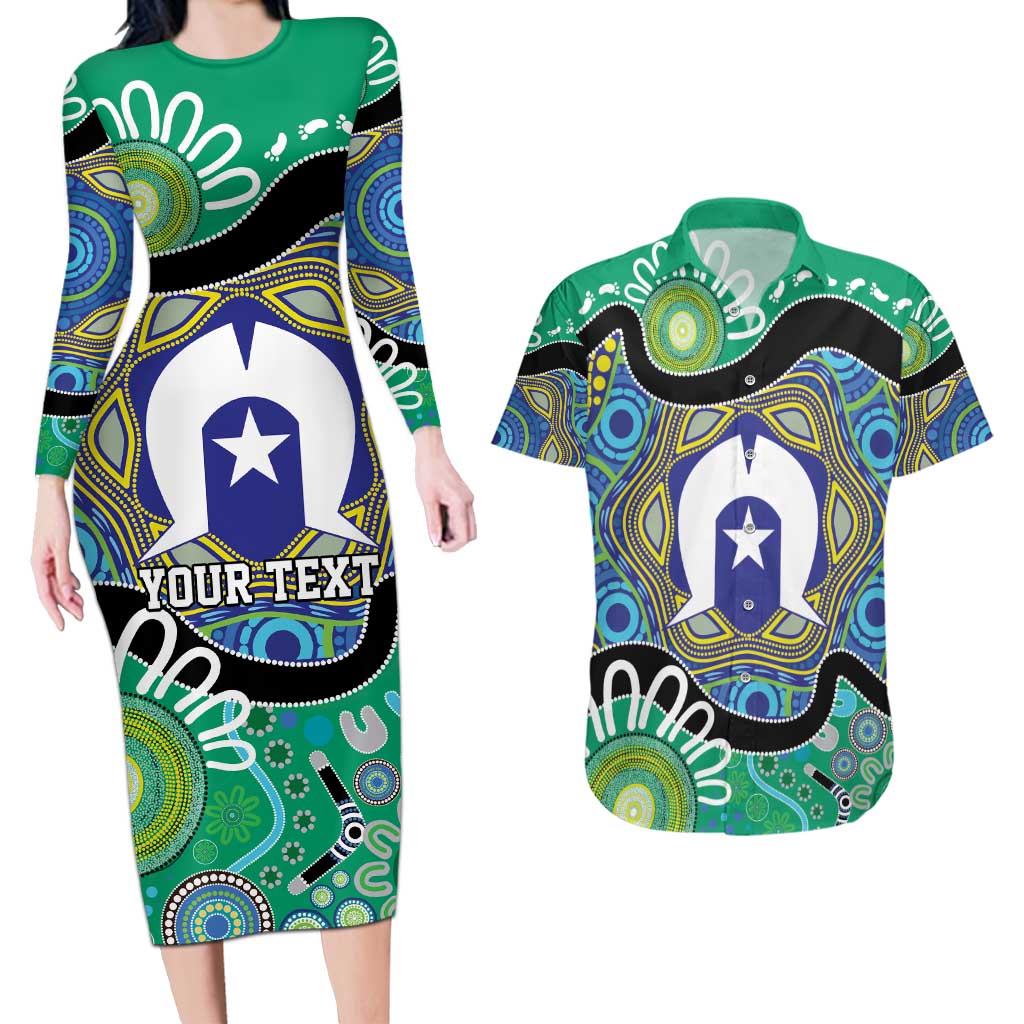 Torres Strait Islander Heal Country Personalised Couples Matching Long Sleeve Bodycon Dress and Hawaiian Shirt
