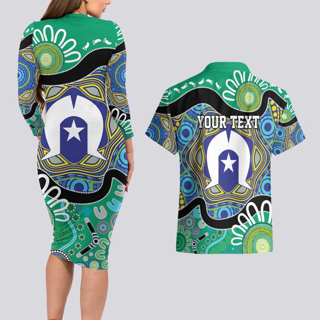 Torres Strait Islander Heal Country Personalised Couples Matching Long Sleeve Bodycon Dress and Hawaiian Shirt